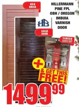 Boxer Build Hillermann pine fpl obh/ oregon imbuia varnish door offer