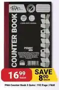 PNA PNA Counter Book 2 Quire 192 Page F&M-Each offer
