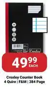 PNA Croxley Counter Book 4 Quire F&M 384 Page-Each offer