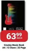 PNA Croxley Music Book A4 12 Stave 32 Page-Each offer