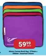 PNA Meeco Canvas Book Bag 370mm x 280mm Assorted Colours-Each offer