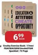 PNA Croxley Exercise Book 17mm / F&M / I&M / Q&M / Unruled / F&M Speckled 72 Page-Each offer