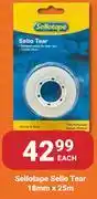 PNA Sellotape Sello Tear 18mm x 25m-Each offer