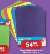 PNA Butterfly Book Covers Bright Pre Cut A4 Set Of 10-Each offer