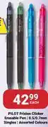 PNA Pilot Frixion Clicker Erasable Pen 0.5/0.7mm Singles Assorted Colours-Each offer