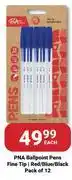 PNA PNA Ballpoint Pens Fine Tip Red/Blue/Black Pack Of 12-Each offer