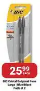 PNA Bic Cristal Ballpoint Pens Large Blue/Black Pack Of 2-Each offer