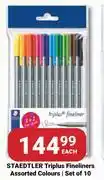 PNA Staedtler Triplus Fineliners Set Of 10 Assorted Colours-Each offer