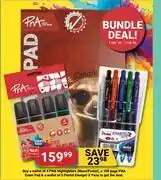 PNA PNA Highlighters (Neon/Pastel) 4 Pack,100 Page PNA Exam Pad & 5 Pack Pentel Energel X Pens-Bundle De offer