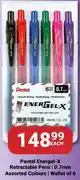 PNA Pentel Energel-X Retractable Pens 0.7mm Wallet Of 6 Assorted Colours-Each offer