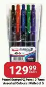 PNA Pentel Energel X Pens 0.7mm Wallet Of 5 Assorted Colours-Each offer