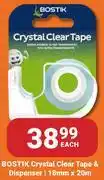 PNA Bostik Crystal Clear Tape & Dispenser 18mm x 20m-Each offer