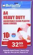 PNA Butterfly Book Covers Heavy Duty Slip On Pre Cut A4 Pack Of 10-Each offer