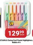 PNA Stabilo Swing Cool Pastel Highlighters Wallet Of 6-Each offer