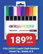 PNA Collosso Liquid Chalk Markers Chisel Tip Wallet Of 8 offer