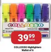 PNA Collosso Highlighters Wallet Of 6-Each offer
