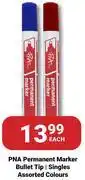PNA PNA Permanent Marker Bullet Tip Singles Assorted Colours-Each offer
