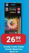 PNA Croxlet Create Colour Pencils Wood Free Set Of 14-Each offer