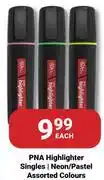 PNA PNA Highlighter Singles Neon/Pastel Assorted Colours-Each offer