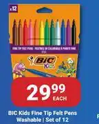 PNA Bic Kids Fine Tip Felt Pens Washable Set Of 12-Each offer