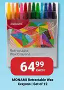 PNA Monami Retractable Wax Crayons (Set Of 12)-Each offer