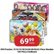 PNA RGS Puzzles 9/12/15/18/24/36/48/50/63 Piece Wooden 100 Piece Cardboard-Each offer