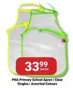 PNA PNA Primary School Apron Clear Singles Assorted Colours-Each offer