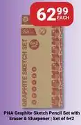 PNA PNA Graphite Sketch Pencil Set With Eraser & Sharpener Set Of 6+2-Each offer