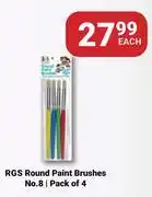 PNA RGS Round Paint Brushes No.8 Pack Of 4-Each offer