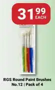 PNA RGS Round Paint Brushes No.12 Pack Of 4-Each offer