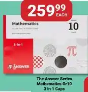 PNA The Answer Series Mathematics (Gr 10) 3 In 1 Caps-Each offer