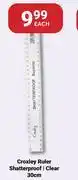PNA Croxley Ruler Shatterproof (Clear)-30cm Each offer