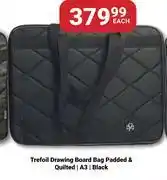 PNA Trefoil Drawing Board Bag Padded & Quilted (A3) Black-Each offer