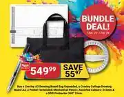 PNA Croxley A3 Drawing Board, Drawing Board A3, A Pentel Techniclick Mechanical Pencil & SDS Protractor offer