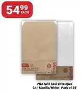 PNA PNA Self Seal Envelops C4 (Manilla /White) | Pack Of 25-Each offer