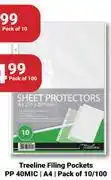 PNA Treeline Filing Pockets PP 40MIC, A4 (Pack Of 10) offer
