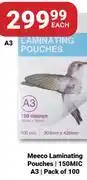 PNA Meeco Laminating Pouches 150MIC, A3 (Pack Of 100) offer