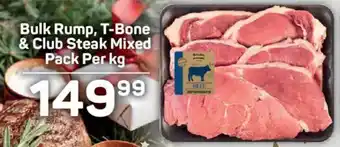 Pick n Pay Bulk Rump, T-Bone & Club Steak Mixed Pack offer