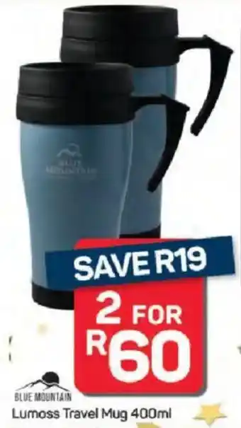 Pick n Pay Hypermarket Blue Mountain Lumoss Travel Mug offer