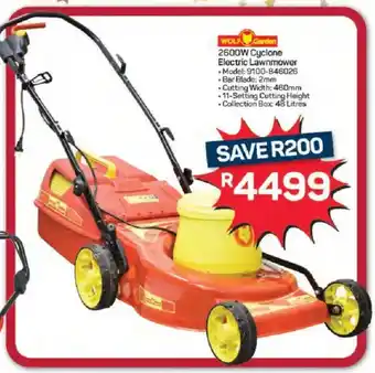 Pick n Pay Hypermarket WOLF Garden 2600W Cyclone Electric Lawnmower offer