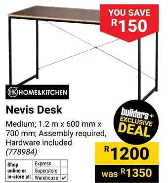 Builders Warehouse Home & Kitchen Nevis Desk offer