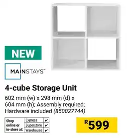Builders Warehouse Mainstays 4-cube Storage Unit offer