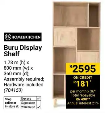 Builders Warehouse Home & Kitchen Buru Display Shelf offer