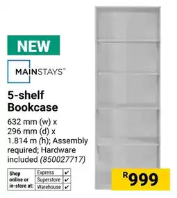 Builders Warehouse Mainstays 5-shelf Bookcase offer