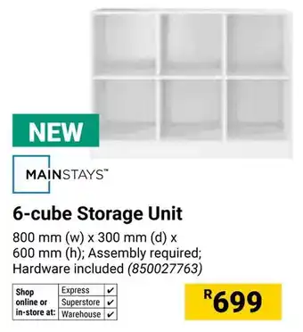 Builders Warehouse Mainstays 6-cube Storage Unit offer
