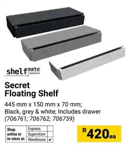 Builders Warehouse Shelfmate Secret Floating Shelf offer