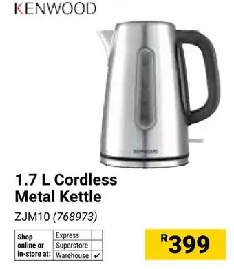 Builders Warehouse KENWOOD Cordless Metal Kettle offer