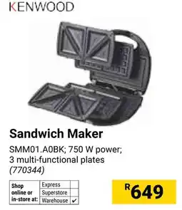 Builders Warehouse KENWOOD Sandwich Maker offer