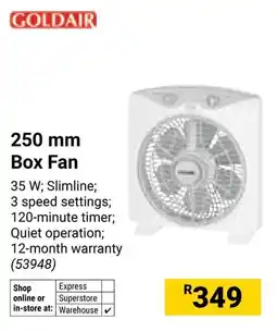 Builders Warehouse Goldair Box Fan offer