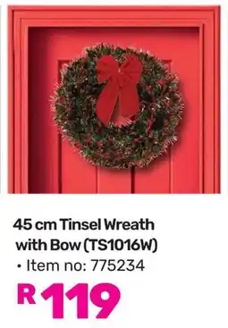 Game Tinsel Wreath with Bow offer